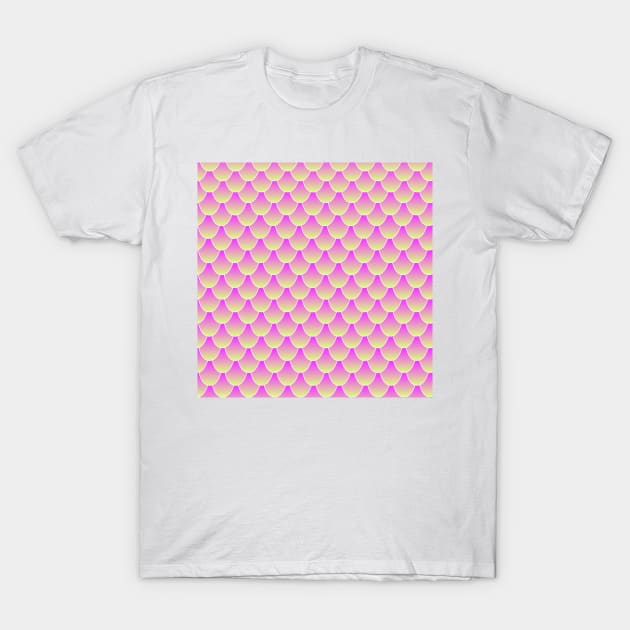 Pink And Yellow Mermaid Tail Pattern Digital Art | Melanie Jensen Illustrations T-Shirt by illusima